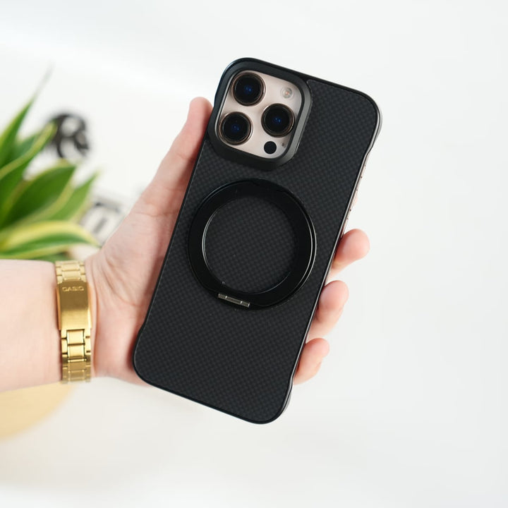 FRATO iPhone 16 Series iPhone 16 Pro Max Premium Magnetic Ring Stand Carbon Fiber Case