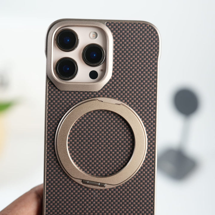 FRATO iPhone 16 Series iPhone 16 Pro Max Premium Magnetic Ring Stand Carbon Fiber Case