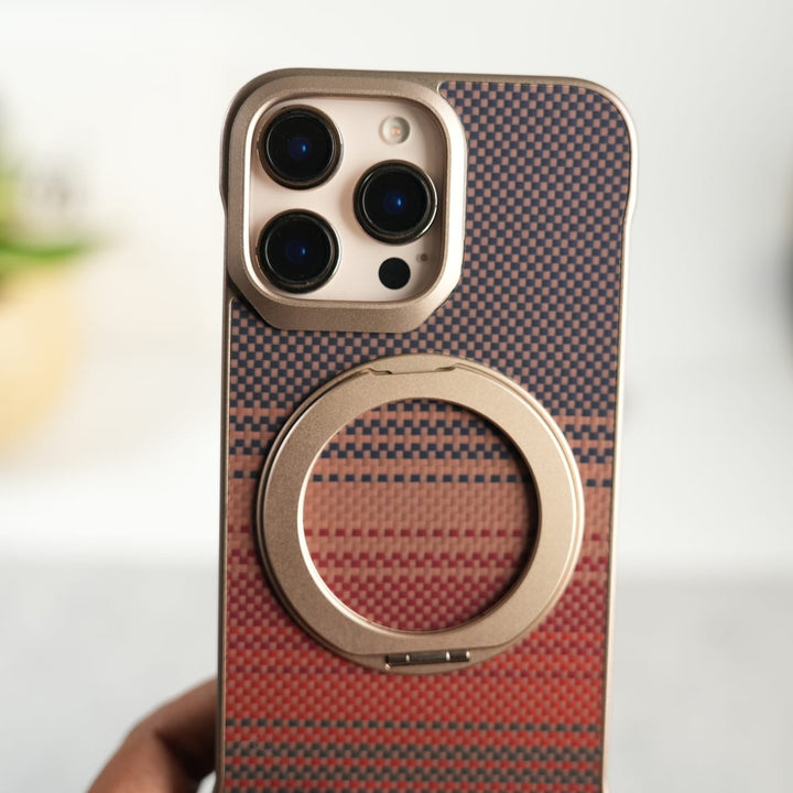 FRATO iPhone 16 Series iPhone 16 Pro Max Premium Magnetic Ring Stand Carbon Fiber Case