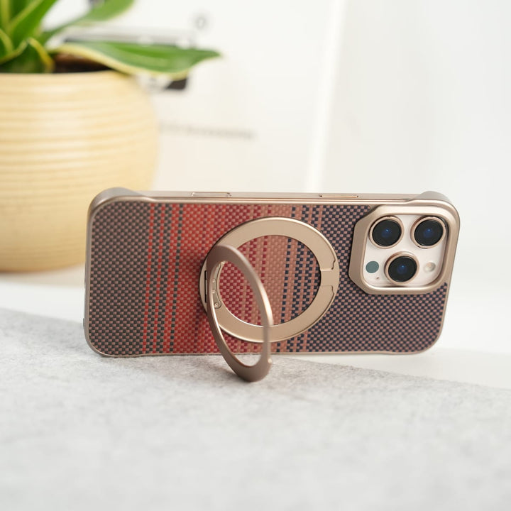 FRATO iPhone 16 Series iPhone 16 Pro Max Premium Magnetic Ring Stand Carbon Fiber Case