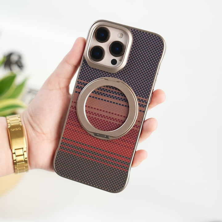 FRATO iPhone 16 Series iPhone 16 Pro Max Premium Magnetic Ring Stand Carbon Fiber Case