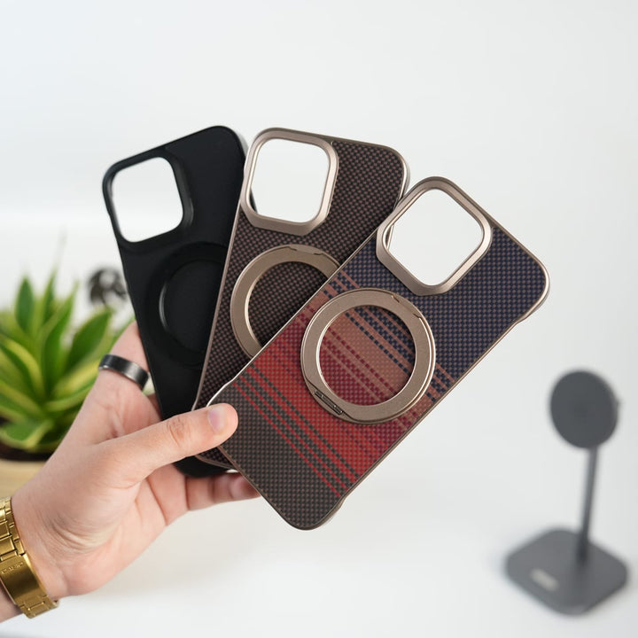 FRATO iPhone 16 Series iPhone 16 Pro Max Premium Magnetic Ring Stand Carbon Fiber Case