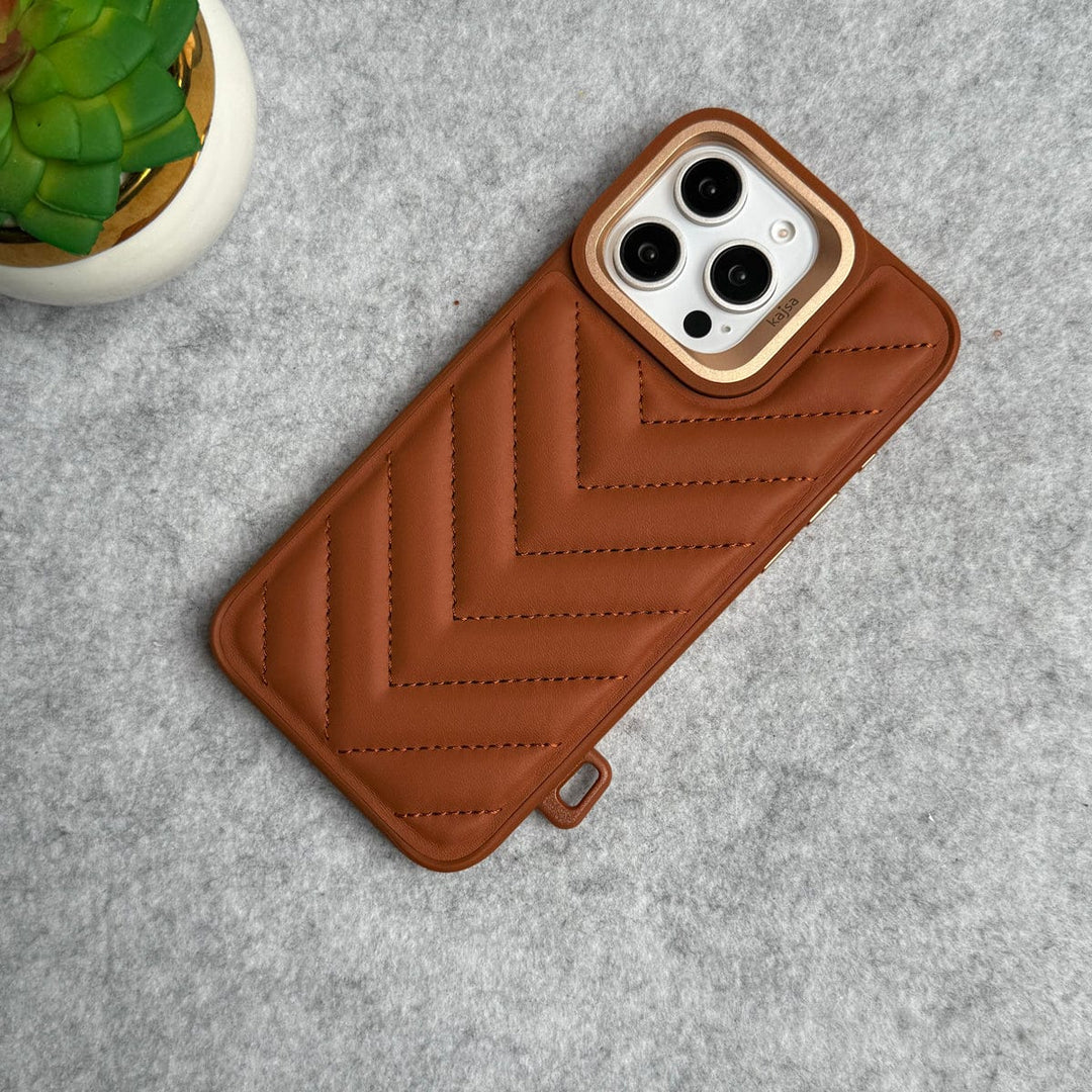 FRATO iPhone 16 Series iPhone 16 Pro Max PUFF Leather Metallic Camera Frame Case Cover