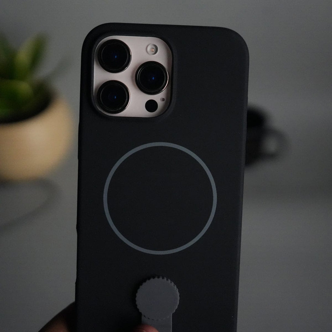 FRATO iPhone 16 Series iPhone 16 Pro Max Silicone Case | Magnetic Ring | Silicone Rotating Grip Strap Cover