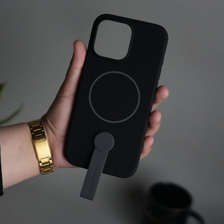 FRATO iPhone 16 Series iPhone 16 Pro Max Silicone Case | Magnetic Ring | Silicone Rotating Grip Strap Cover