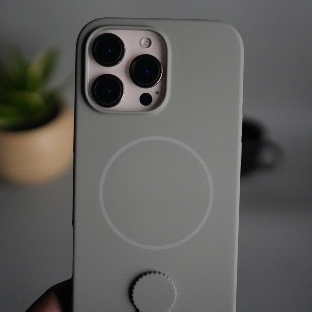 FRATO iPhone 16 Series iPhone 16 Pro Max Silicone Case | Magnetic Ring | Silicone Rotating Grip Strap Cover