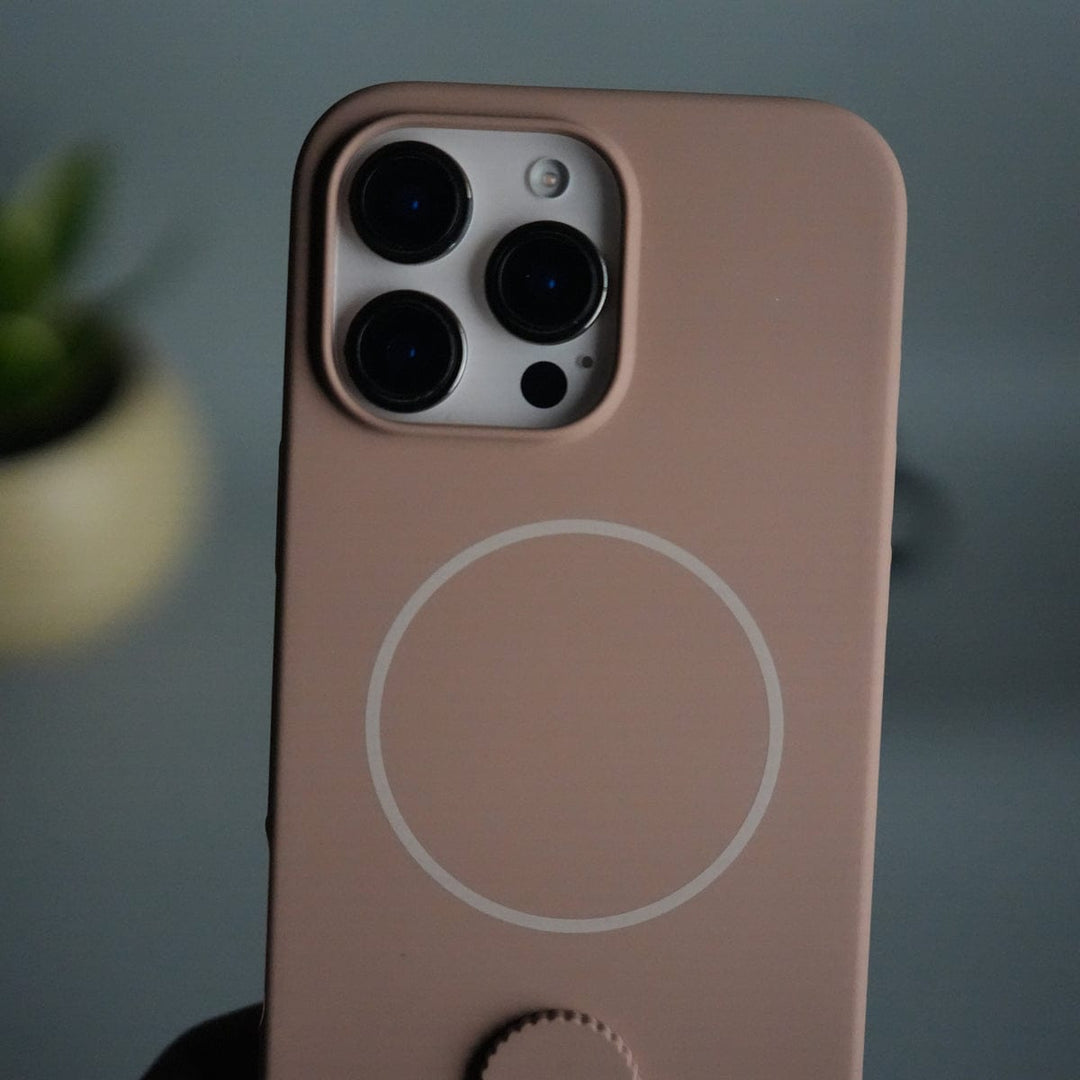 FRATO iPhone 16 Series iPhone 16 Pro Max Silicone Case | Magnetic Ring | Silicone Rotating Grip Strap Cover