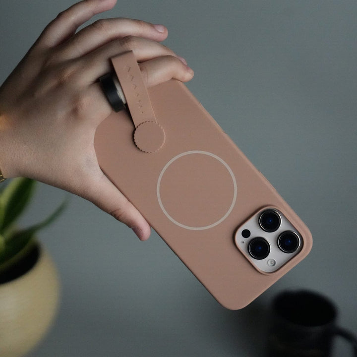 FRATO iPhone 16 Series iPhone 16 Pro Max Silicone Case | Magnetic Ring | Silicone Rotating Grip Strap Cover