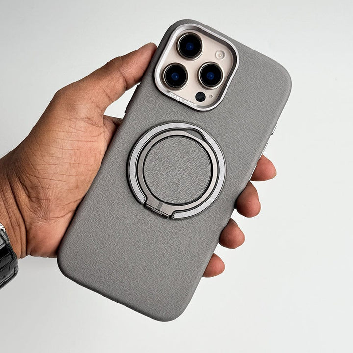 FRATO iPhone 16 Series iPhone 16 Pro Max / Titanium Gray iPhone 16 Series 360 angle Rotating Stand PU Leather Phone Case