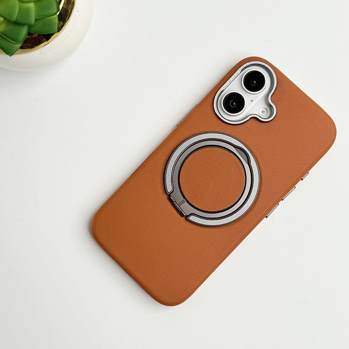 FRATO iPhone 16 Series iPhone 16 Series 360 angle Rotating Stand PU Leather Phone Case
