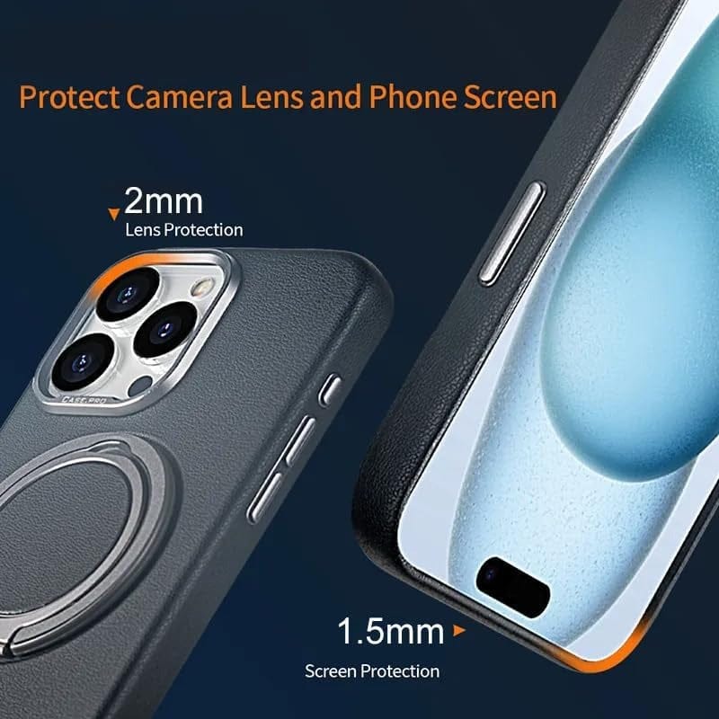 FRATO iPhone 16 Series iPhone 16 Series 360 angle Rotating Stand PU Leather Phone Case
