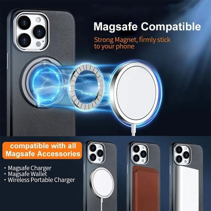 FRATO iPhone 16 Series iPhone 16 Series 360 angle Rotating Stand PU Leather Phone Case