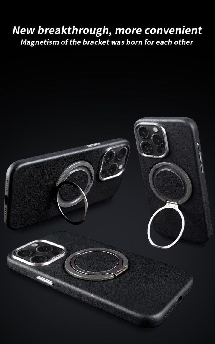 FRATO iPhone 16 Series iPhone 16 Series 360 angle Rotating Stand PU Leather Phone Case