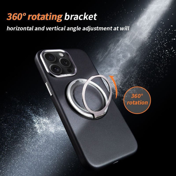 FRATO iPhone 16 Series iPhone 16 Series 360 angle Rotating Stand PU Leather Phone Case