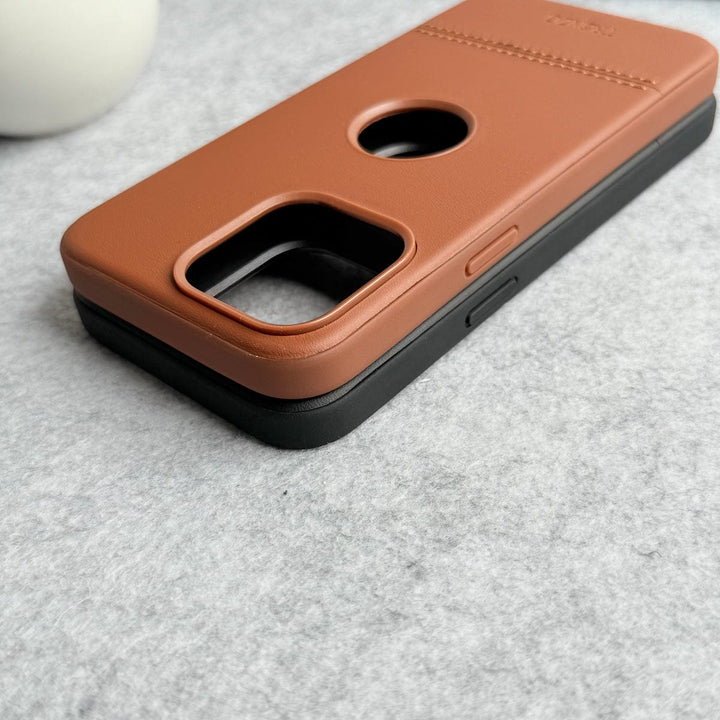 FRATO iPhone 16 Series iPhone 16 Series Bottom Stitch PU Leather Case Cover