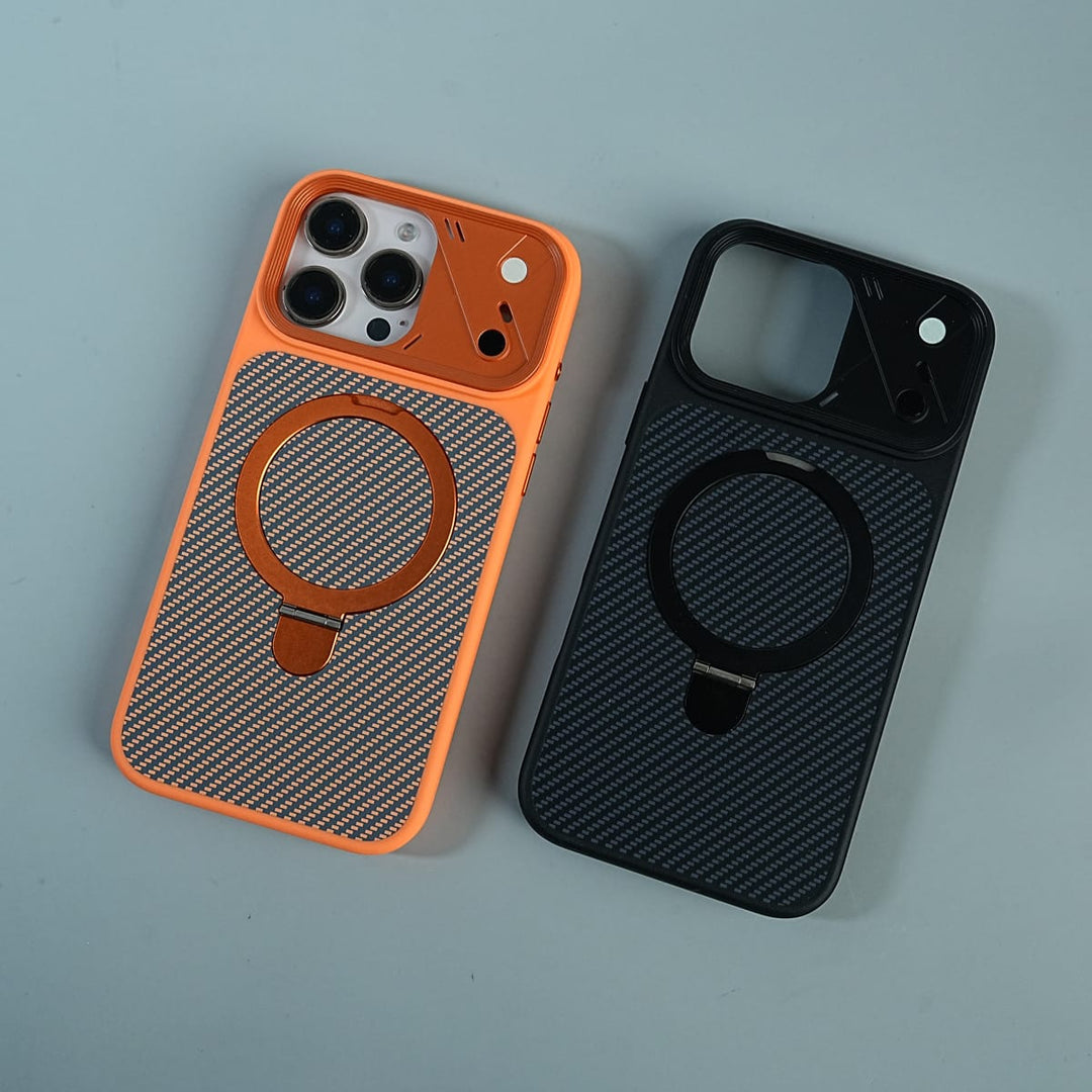 FRATO iPhone 16 Series iPhone 16 Series Carbon Fiber Texture Ring Stand Convertible Case