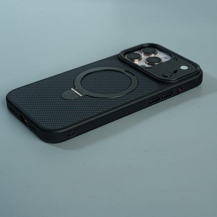 FRATO iPhone 16 Series iPhone 16 Series Carbon Fiber Texture Ring Stand Convertible Case