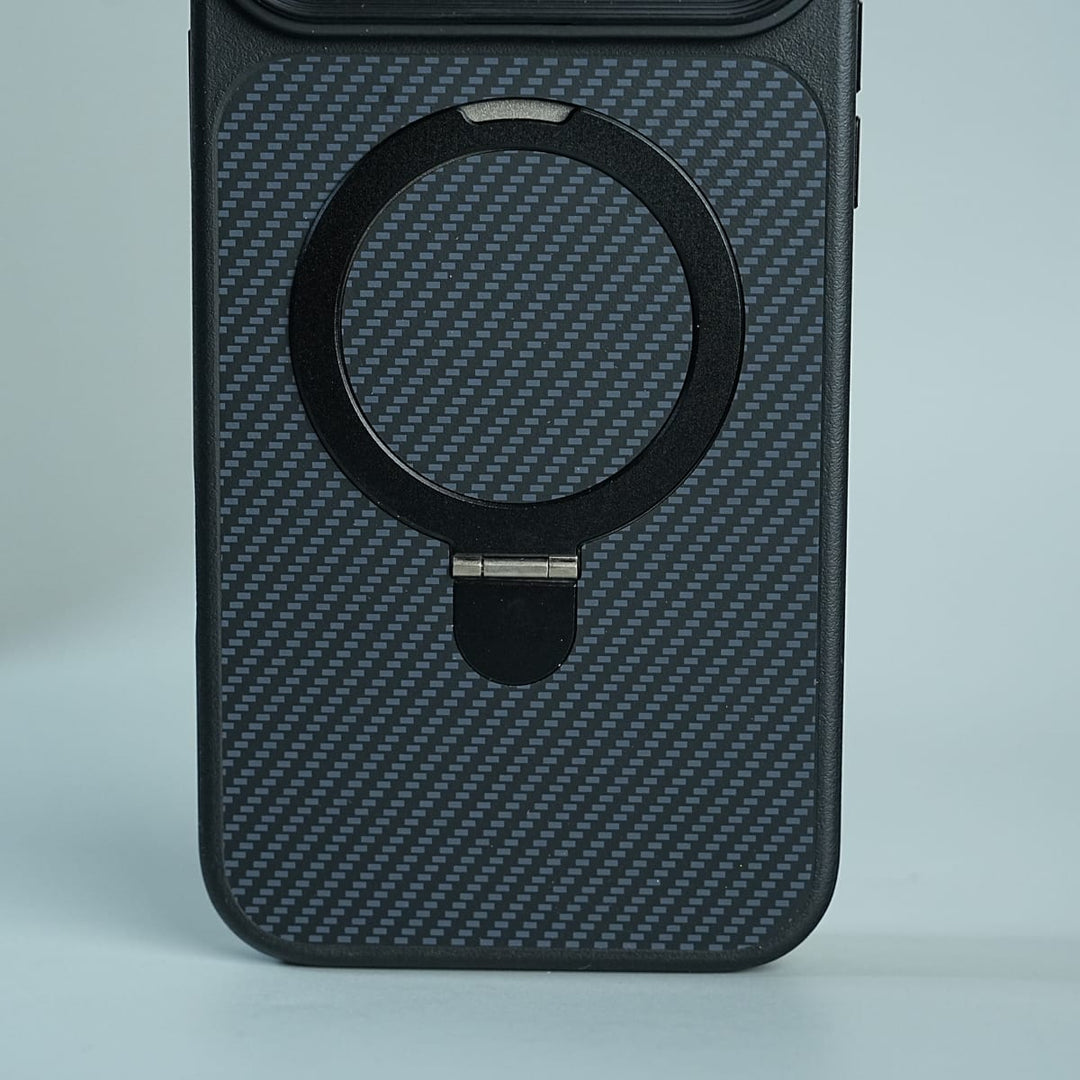 FRATO iPhone 16 Series iPhone 16 Series Carbon Fiber Texture Ring Stand Convertible Case
