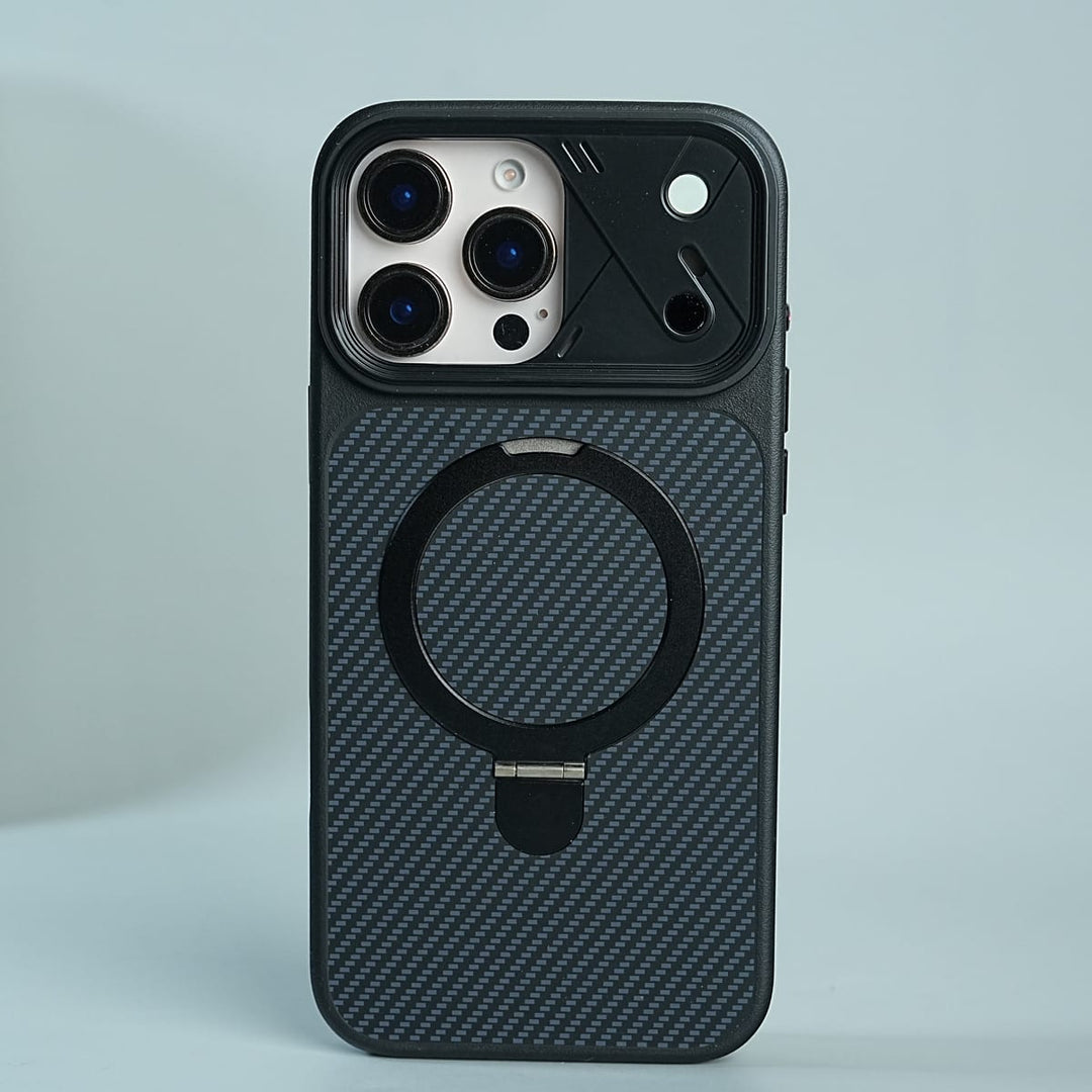 FRATO iPhone 16 Series iPhone 16 Series Carbon Fiber Texture Ring Stand Convertible Case