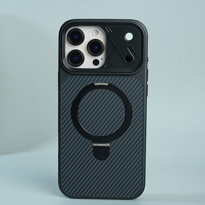 FRATO iPhone 16 Series iPhone 16 Series Carbon Fiber Texture Ring Stand Convertible Case