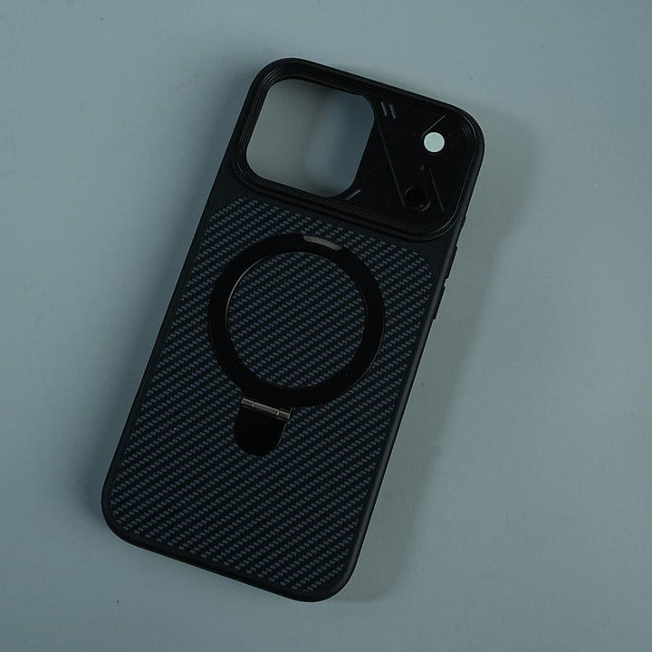 FRATO iPhone 16 Series iPhone 16 Series Carbon Fiber Texture Ring Stand Convertible Case