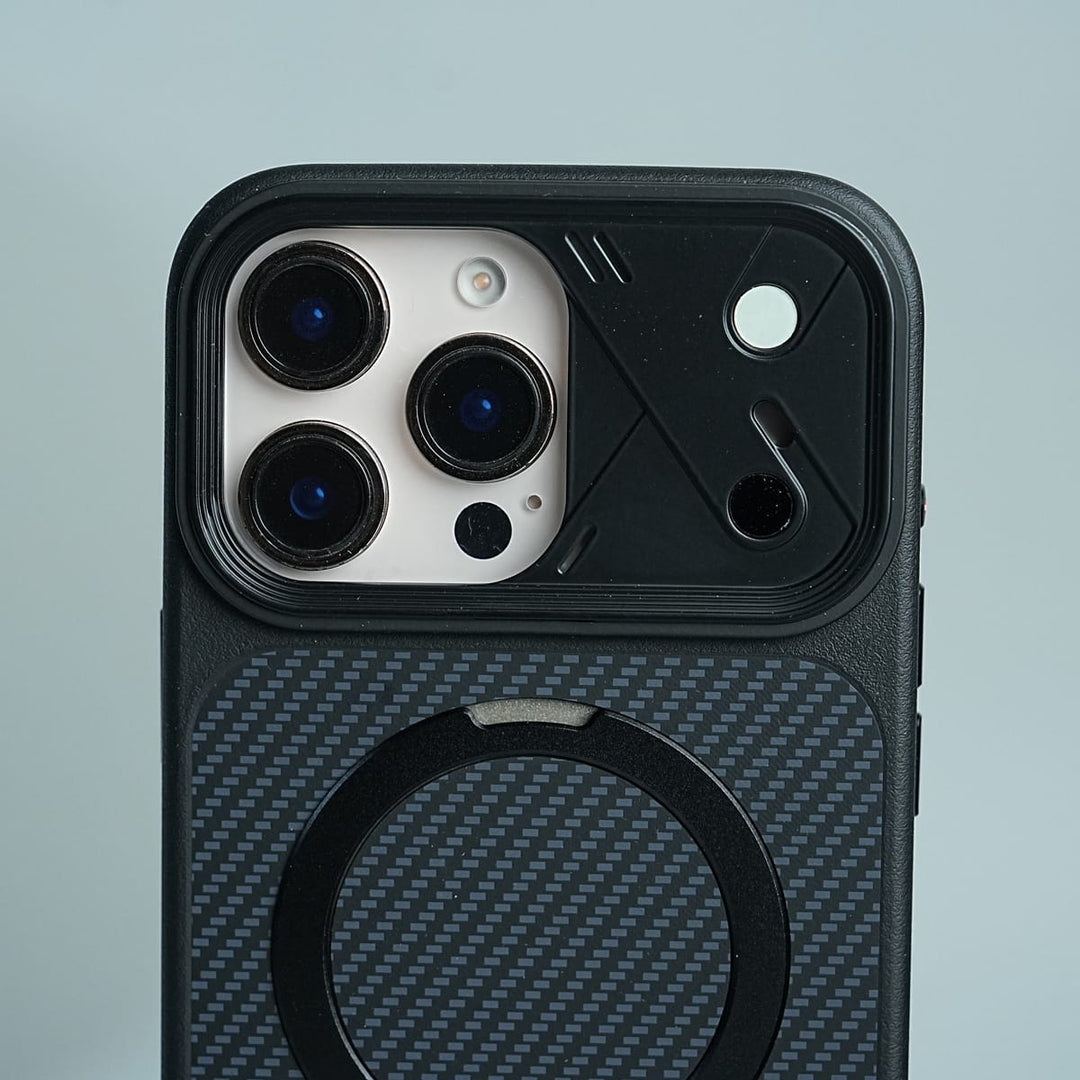 FRATO iPhone 16 Series iPhone 16 Series Carbon Fiber Texture Ring Stand Convertible Case