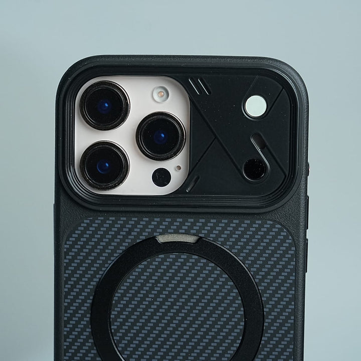 FRATO iPhone 16 Series iPhone 16 Series Carbon Fiber Texture Ring Stand Convertible Case