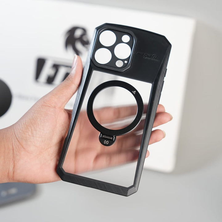 FRATO iPhone 16 Series iPhone 16 Series Cyber Ring Stand Case | Shockproof Bumper Shell Protective Cover