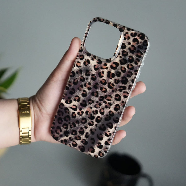 FRATO iPhone 16 Series iPhone 16 Series Leopard Print Case with Beaded Wrist Strap | Cute Transparent Designer Cover