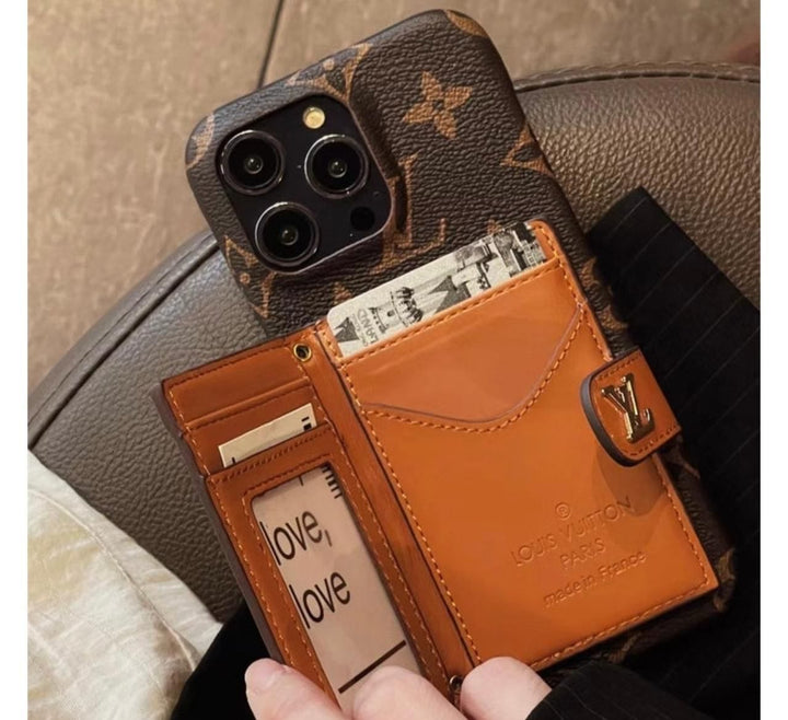 FRATO iPhone 16 Series iPhone 16 Series Luxury Brand Cardholder Crossbody Sling Strap Case