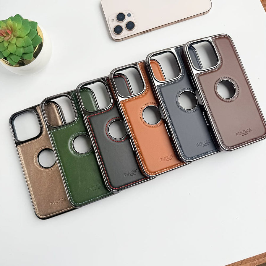 FRATO iPhone 16 Series iPhone 16 Series Luxury Chrome Plated PU leather Case Cover
