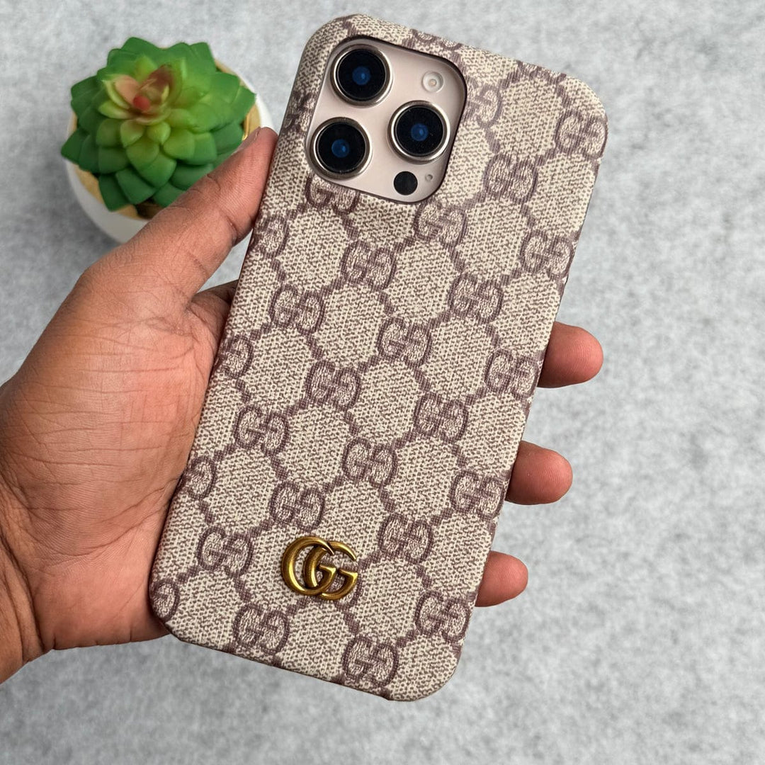 FRATO iPhone 16 Series iPhone 16 Series Luxury GG Pattern PU Leather Camera Bump Case