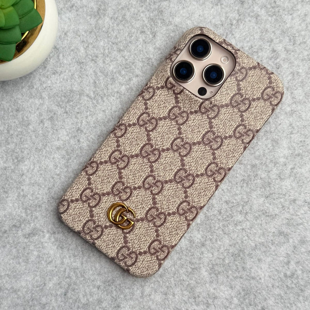 FRATO iPhone 16 Series iPhone 16 Series Luxury GG Pattern PU Leather Camera Bump Case