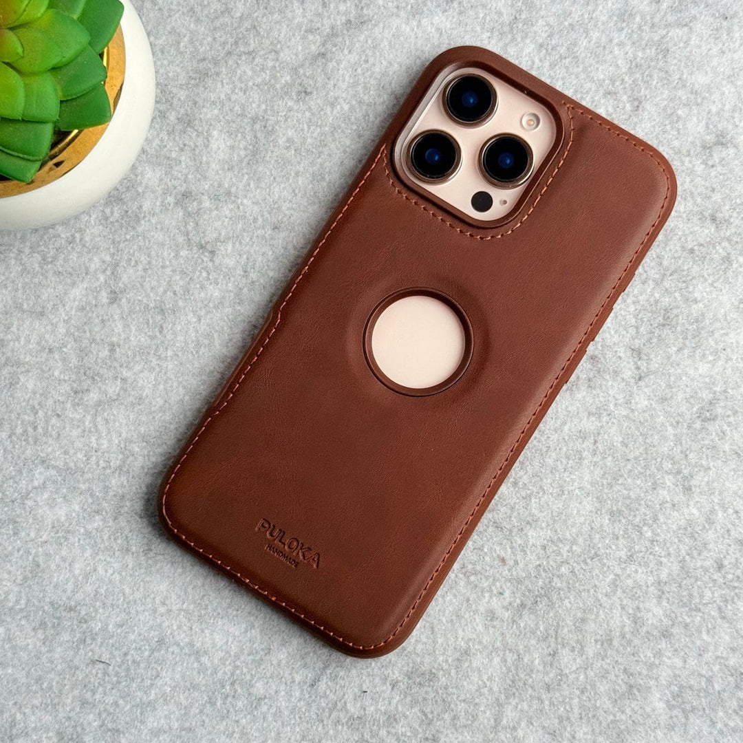FRATO iPhone 16 Series iPhone 16 Series Luxury Logo Cut Side Stitch PU leather Case Cover