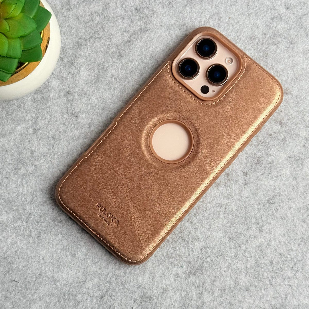 FRATO iPhone 16 Series iPhone 16 Series Luxury Logo Cut Side Stitch PU leather Case Cover