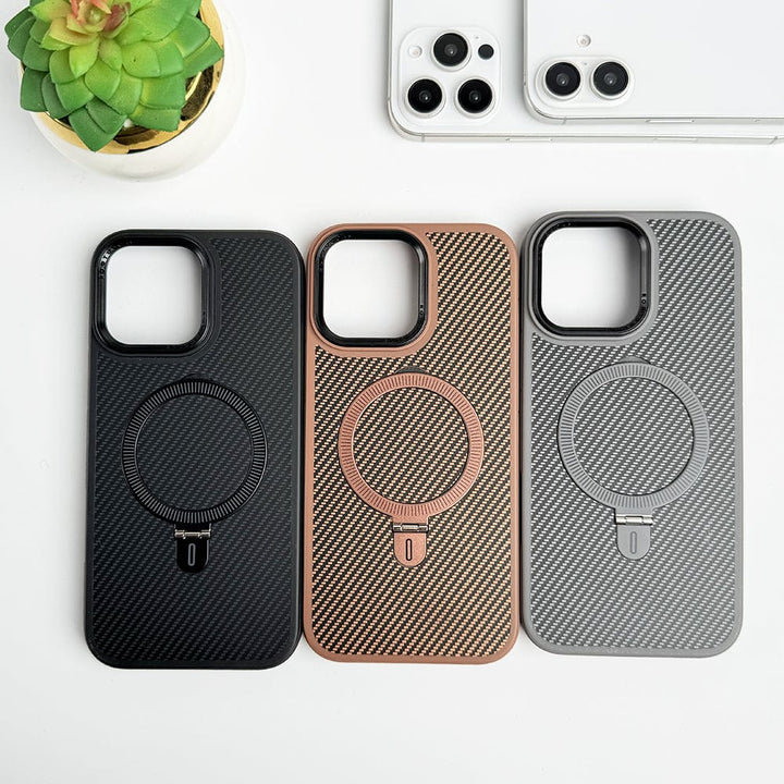 FRATO iPhone 16 Series iPhone 16 Series Metal Stand Carbon Fiber Design Cover