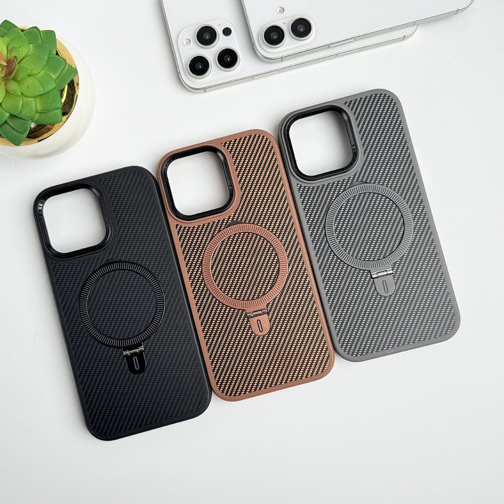 FRATO iPhone 16 Series iPhone 16 Series Metal Stand Carbon Fiber Design Cover