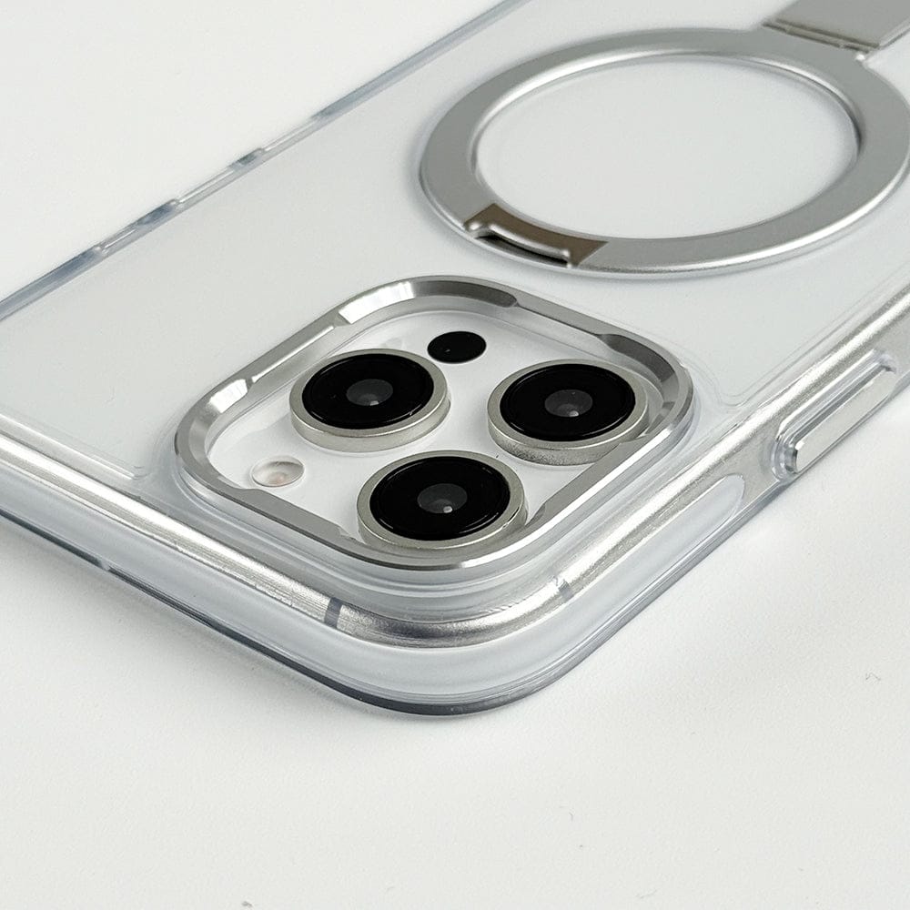 FRATO iPhone 16 Series iPhone 16 Series Metal Stand Side Bump Crystal Clear Cover