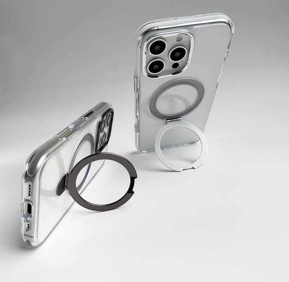 FRATO iPhone 16 Series iPhone 16 Series Metal Stand Side Bump Crystal Clear Cover