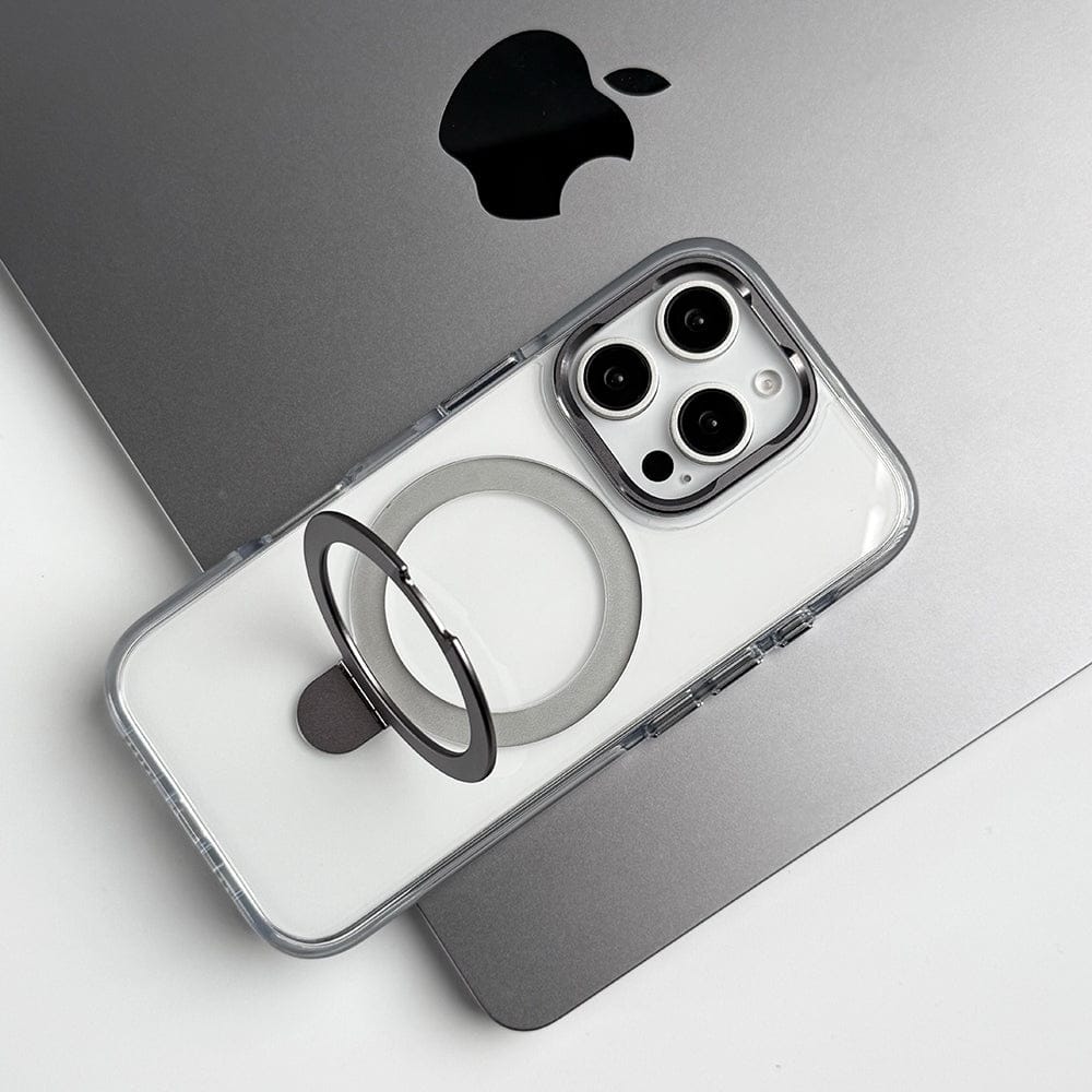 FRATO iPhone 16 Series iPhone 16 Series Metal Stand Side Bump Crystal Clear Cover