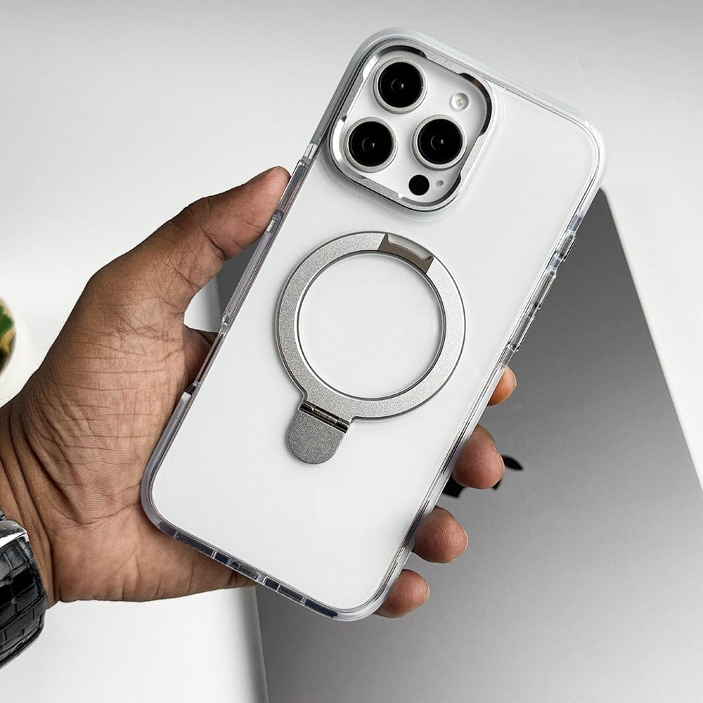 FRATO iPhone 16 Series iPhone 16 Series Metal Stand Side Bump Crystal Clear Cover