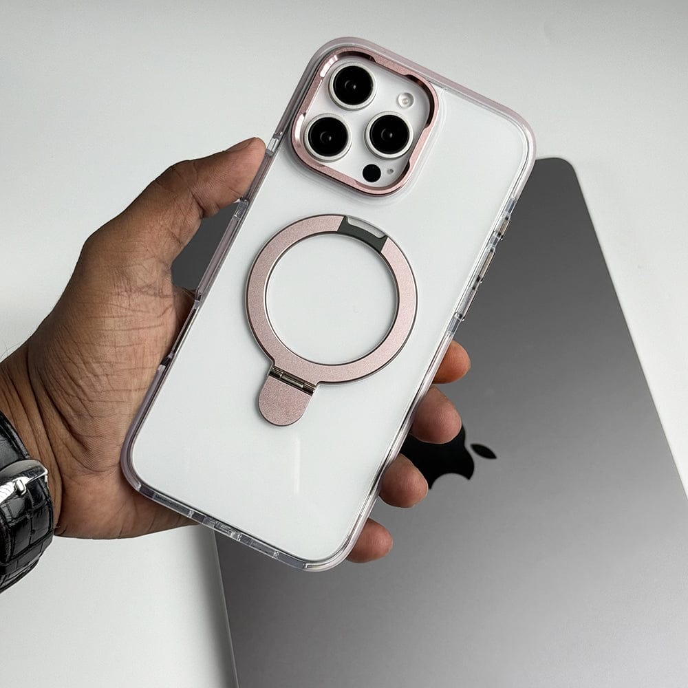 FRATO iPhone 16 Series iPhone 16 Series Metal Stand Side Bump Crystal Clear Cover