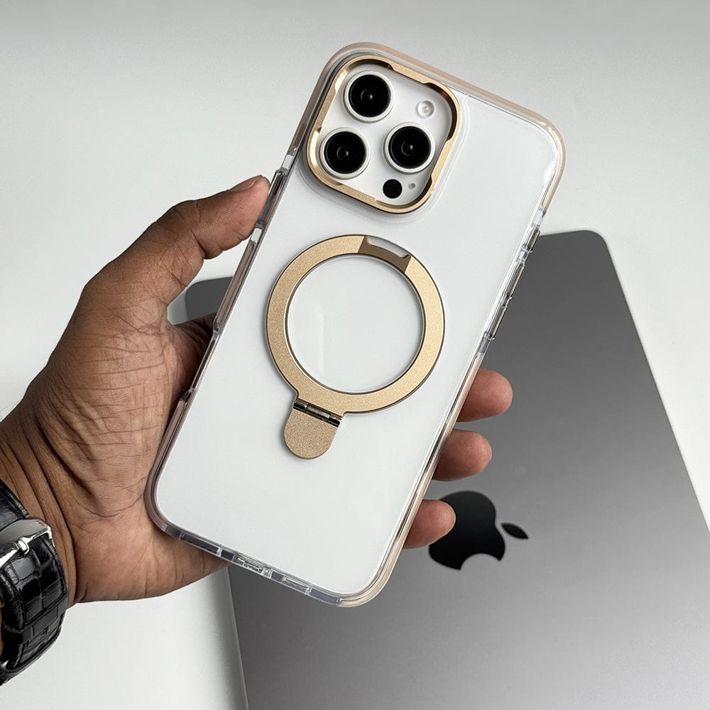 FRATO iPhone 16 Series iPhone 16 Series Metal Stand Side Bump Crystal Clear Cover