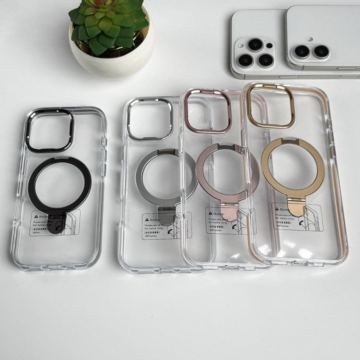 FRATO iPhone 16 Series iPhone 16 Series Metal Stand Side Bump Crystal Clear Cover