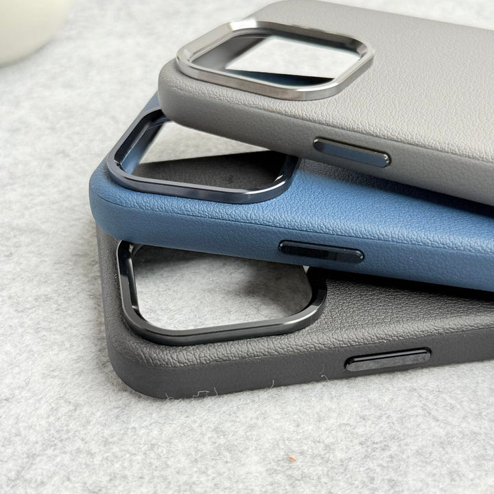 FRATO iPhone 16 Series iPhone 16 Series Premium Leather Texture Metal Camera Bump MagSafe Cover