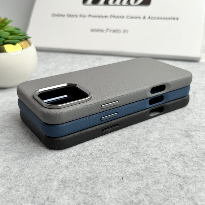 FRATO iPhone 16 Series iPhone 16 Series Premium Leather Texture Metal Camera Bump MagSafe Cover