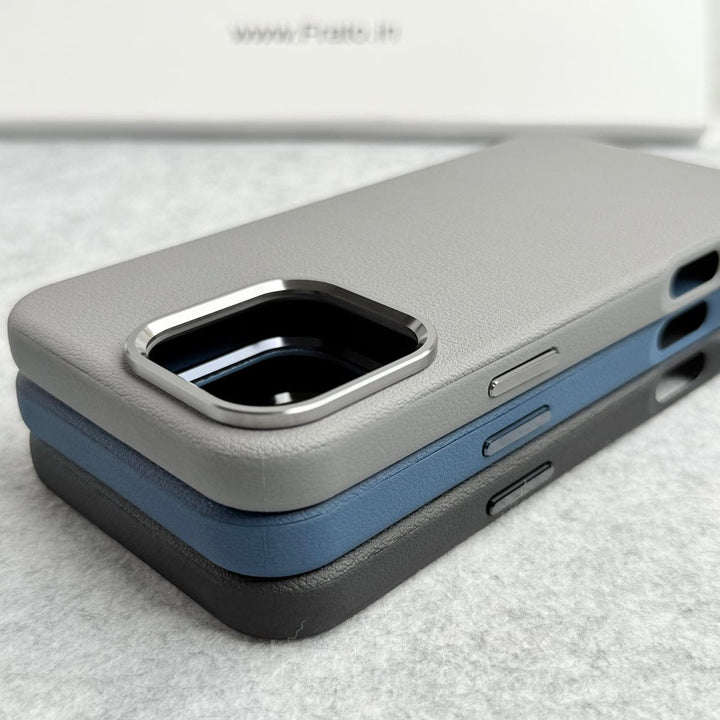 FRATO iPhone 16 Series iPhone 16 Series Premium Leather Texture Metal Camera Bump MagSafe Cover