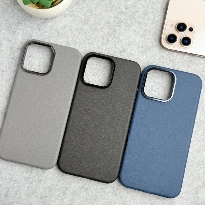 FRATO iPhone 16 Series iPhone 16 Series Premium Leather Texture Metal Camera Bump MagSafe Cover