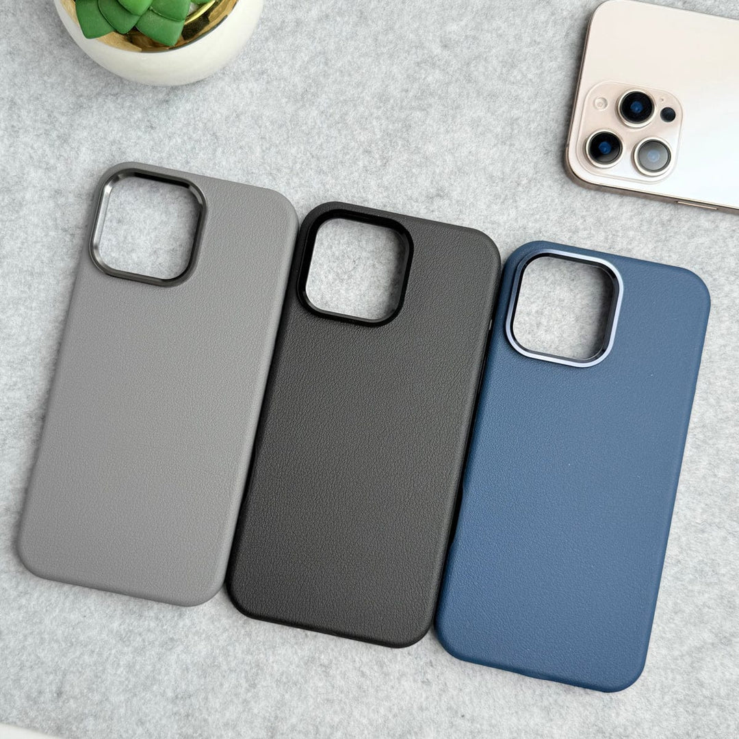 FRATO iPhone 16 Series iPhone 16 Series Premium Leather Texture Metal Camera Bump MagSafe Cover