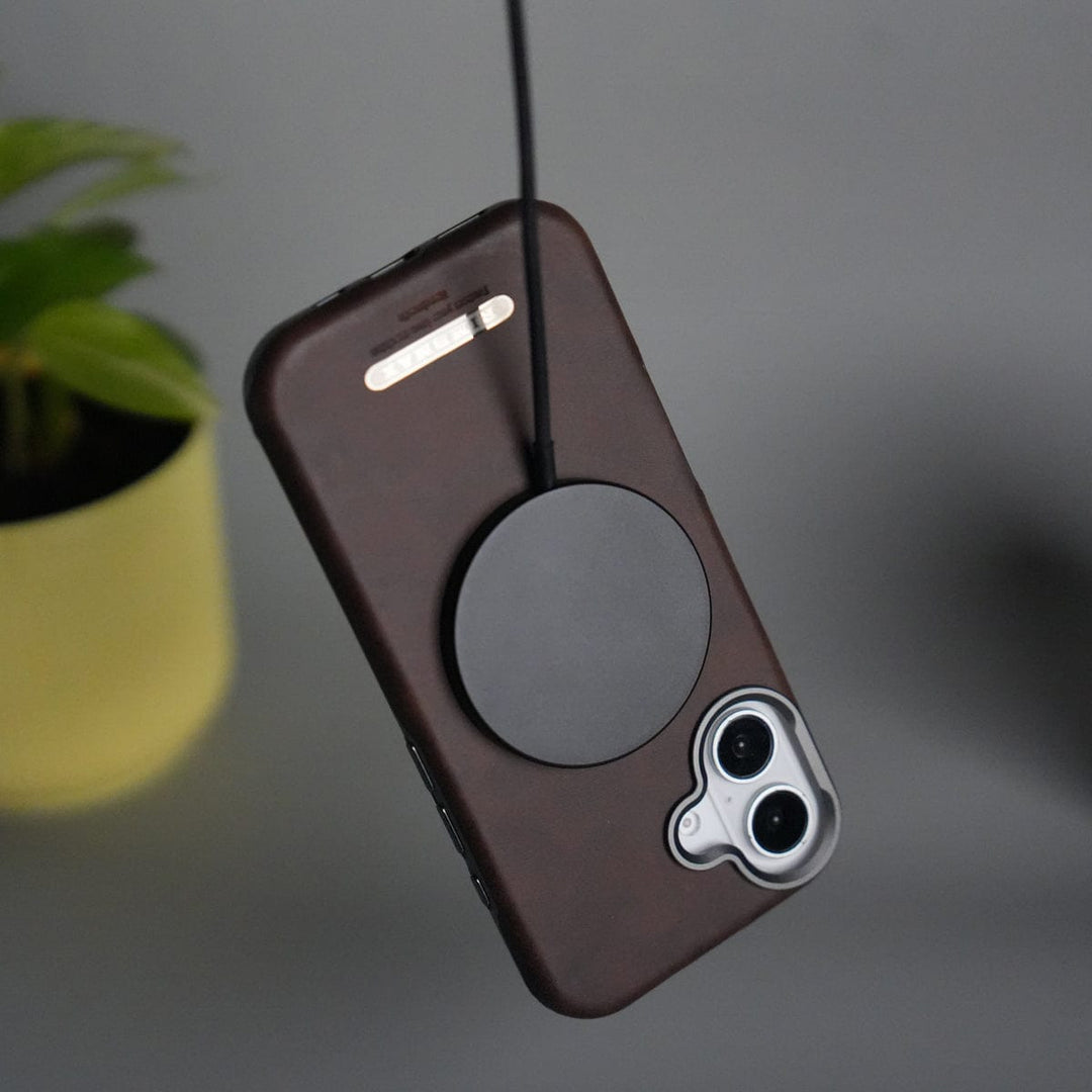 FRATO iPhone 16 Series iPhone 16 Series PU Leather Logo Cut MagSafe Case | Metal Camera Frame with Premium Finish